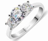 Moissanite Ring 1.2 Carat Three Rows Of Gemstone – Stylish Gifts — 7