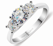 Moissanite Ring 1.2 Carat Three Rows Of Gemstone – Stylish Gifts — 7