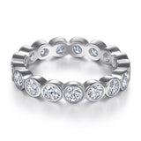 S925 Women's Sterling Silver Zircon Round Ring – Gifts for Her — 2