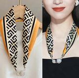 Magnetic Buckle Silk Women Scarf Pearl Necklace – Stylish Gifts — 13