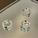 Mint Fluorescent Heart-shaped Staggered Ring – Everyday Gifts — 4