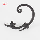 Single Piece Punk Style Cat Post Earring with Ear Cuff – Stylish Gifts — 11