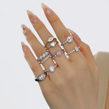 Inlaid Geometric Heart Shape Wedding Ring Women's – Jewelry Gift Ideas — 9