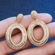 Women's Round Fashion Inlaid Glass Stone Earrings – Stylish Gifts — 1