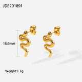 18K Gold Plated Stainless Steel Snake Stud Earrings – Gifts for Her — 8
