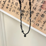 Ink Beaded Black Agate Pendant Necklace – Jewelry Gift Ideas — 2
