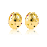 Titanium Steel Irregular Oval Mosaic Color Zircon – Birthday Gifts — 4