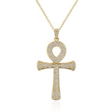 Anka Cross Pendant Copper Plated Real Gold Zircon – Jewelry Gift Ideas — 1