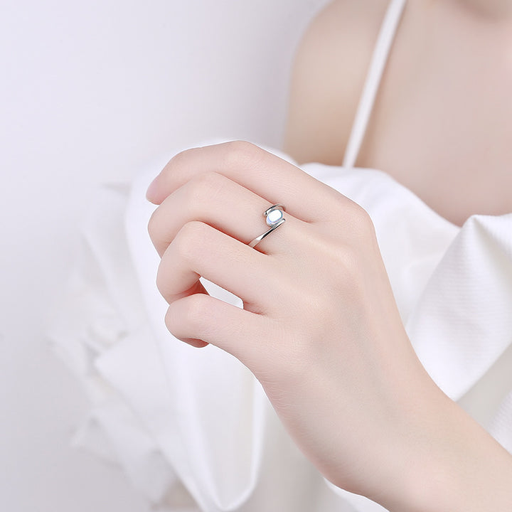 Temperament Spiral Pattern Blue Moonstone Ring Women – Gifts for Her — 1