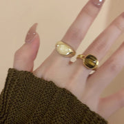 Maillard Style Vintage Amber Natural Stone Ring – Stylish Gifts — 1