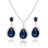 Bright Big Zircon Water Drops Necklace Eardrops – Gifts for Couples — 2