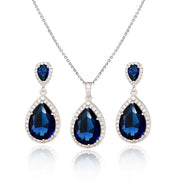 Bright Big Zircon Water Drops Necklace Eardrops – Gifts for Couples — 2