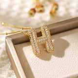 Copper-plated Gold Zircon Chubby Pendant Necklace – Jewelry Gift Ideas — 12