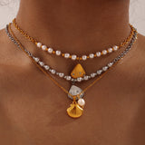 Freshwater Pearl Stitching Titanium Steel Jewelry – Jewelry Gift Ideas — 7