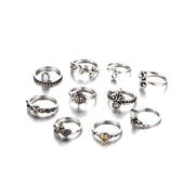 10pcs/set Ladies Antique Knuckle Rings Turtle Starfish – Gifts for Her — 4