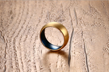8MM Tungsten Steel Gold and Blue Ring, Wedding – Gifts for Couples — 2