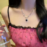 Light Luxury Zircon Black Love Splicing Necklace – Jewelry Gift Ideas — 2