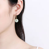 Women's Gold Plated Safety Buckle Hetian Jade Earrings – Gifts for Her — 3