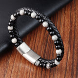 Braided Leather Natural Stone Onyx Map Beading – Jewelry Gift Ideas — 5