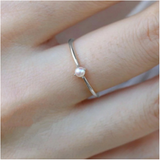 Natural Freshwater Pearl Pearl Thin Circle Ring – Meaningful Gifts — 4