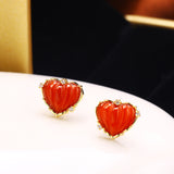 Anti Allergy Small Red Heart Earrings – Thoughtful Gifts — 3