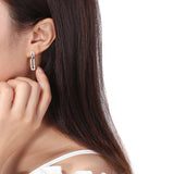 Sterling Silver Geometric Earrings Zircon – Holiday Gift Ideas — 2