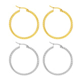 18K Gold-plated Dense Emboss Round Ring Earrings – Holiday Gift Ideas — 4