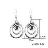 RETRO Geometric Spiral Distressed Earrings – Jewelry Gift Ideas — 7