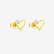 S925 Loving Heart In Sterling Silver Simple Stud – Unique Gift Ideas — 5
