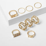European and American Digital Hollow Ring Set – Stylish Gifts — 2
