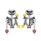 S925 Sterling Silver Skull Bone Stud Earrings Set – Meaningful Gifts — 3
