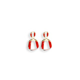 Silver Needle Square Twisted Enamel Earrings – Surprise Gifts — 4