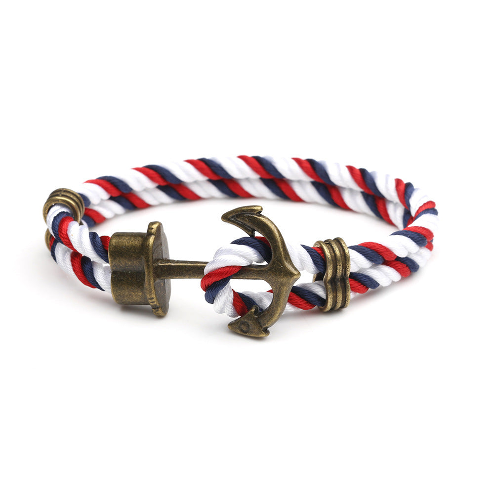 Navy Ship Anchor Bracelet Handmade Couple Hands Men's – Stylish Gifts — 1