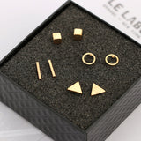 Geometric Square Triangular Round Stud Earring – Jewelry Gift Ideas — 1