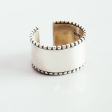 Fashion Distressed Wide Face Smooth Ring Silver Plated – Stylish Gifts — 2