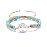 Natural Turquoise Hand Woven Stainless Steel Tree – Jewelry Gift Ideas — 2