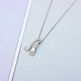 Sterling Silver Full Diamond Small Spoon Necklace – Jewelry Gift Ideas — 3