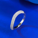 Inlaid Half Diamond Line Stackable Ring – Everyday Gifts — 2