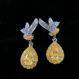 Women's Canary Yellow Diamond Drop Pear Earrings – Gifts for Her — 5