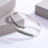Vintage Thai Silver Feather Bracelet Female – Jewelry Gift Ideas — 1