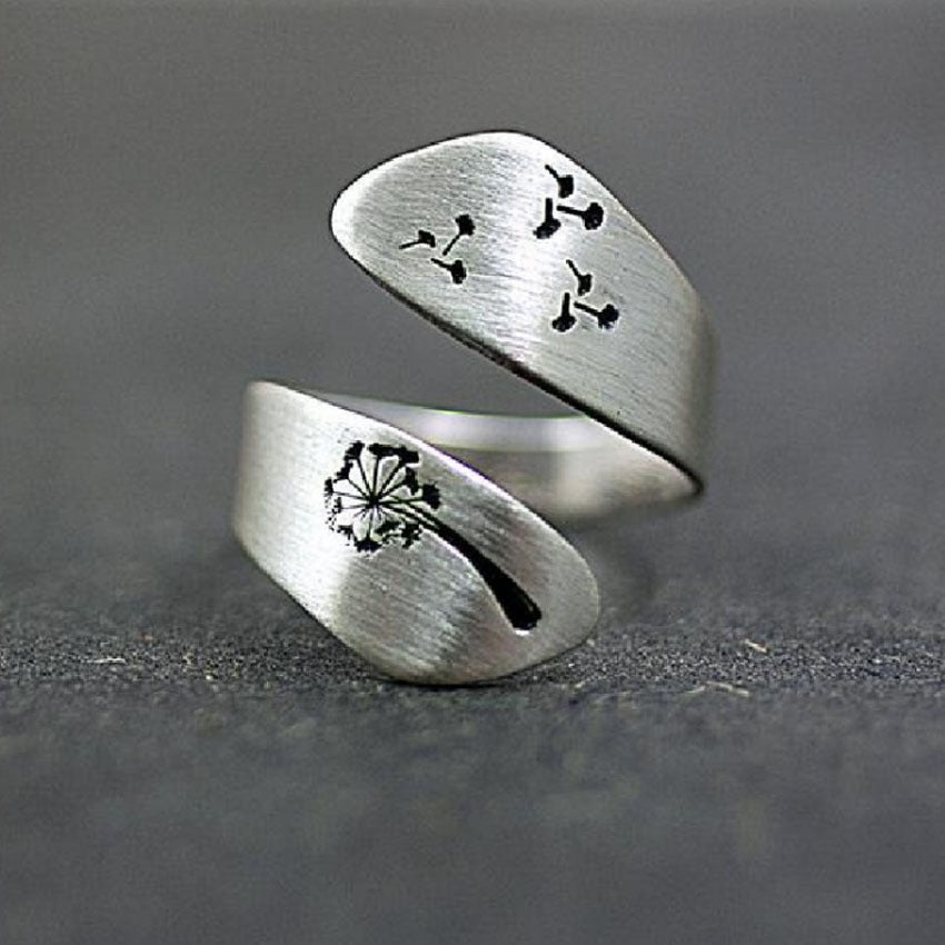 Dandelion Ring Printing Casual Split Ring – Small Gift Ideas — 1