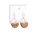 Wooden Patch Earrings Simple All Match Water Drop Stud – Gifts for Her — 4