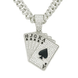 Diamond-embedded Poker Pendant Necklace – Jewelry Gift Ideas — 2