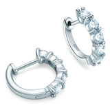 Women's Round Cut Silver Moissanite Stud Earrings – Gifts for Her — 2