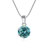925 Silver Inlaid Round Moissanite Necklace – Jewelry Gift Ideas — 7