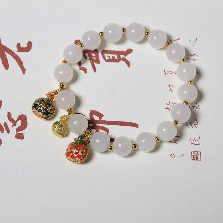Hetian Jade Light Lotus Round Beads Swallowing – Jewelry Gift Ideas — 1