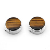 Illegal Button Men's Round Carbon Fiber Cufflink – Gifts for Him — 2