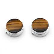 Illegal Button Men's Round Carbon Fiber Cufflink – Gifts for Him — 2