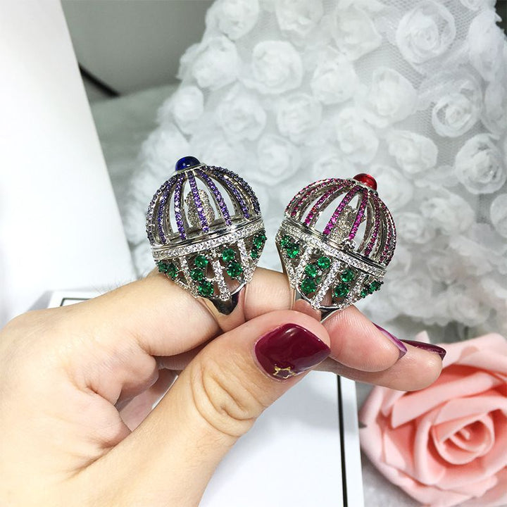 Creative Fantasy Birdcage Round House Ring – Home & Living Gifts — 1