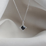 Fashion Square Black Zircon Necklace – Jewelry Gift Ideas — 5